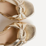 Ruba Gold Knotted Platform Heels