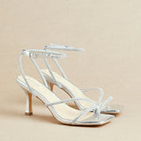 Ruma Wide Fit Silver Diamante Heeled Sandals