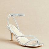 Ruma Wide Fit Silver Diamante Heeled Sandals