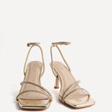 Ruma Wide Fit Gold Diamante Heeled Sandals