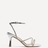 Ruma Wide Fit Silver Diamante Heeled Sandals