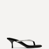 Runway Black Embellished Mule Heels