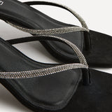 Runway Black Embellished Mule Heels