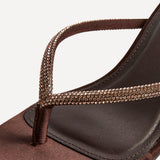 Runway Brown Embellished Mule Heels