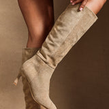 Rush Beige Long Stiletto Boots