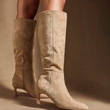 Rush Beige Long Stiletto Boots