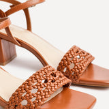 Ruthie Tan Faux Leather Plaited Heels