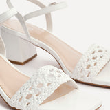 Ruthie White Faux Leather Plaited Heels