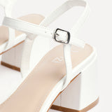 Ruthie White Faux Leather Plaited Heels