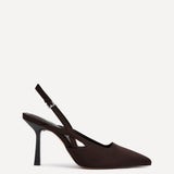 Rhea Brown Scuba Sling Back Court Heels