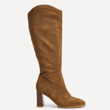 Rodeo Tan Western Long Block Heel Boots