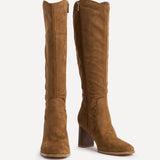 Rodeo Tan Western Long Block Heel Boots