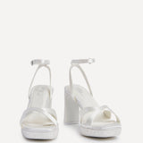 Romantica Bridal Ivory Satin Embellished Heels