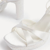 Romantica Bridal Ivory Satin Embellished Heels