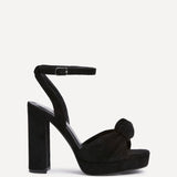 Ruba Black Knotted Platform Heels
