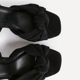 Ruba Black Knotted Platform Heels