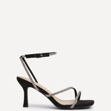 Ruma Wide Fit Black Diamante Heeled Sandals