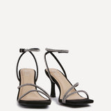 Ruma Wide Fit Black Diamante Heeled Sandals