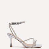 Ruma Wide Fit Silver Diamante Heeled Sandals