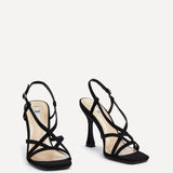 Sabrina Black Faux Suede Crossover Heels