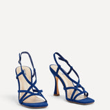 Sabrina Blue Faux Suede Crossover Heels