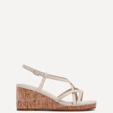 Safiya Nude Faux Leather Strappy Wedges