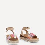 Sahara Wide Fit Multi Coloured Flatform Sandals