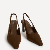 Saint Brown Slingback Court Heels