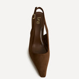 Saint Brown Slingback Court Heels