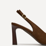 Saint Brown Slingback Court Heels