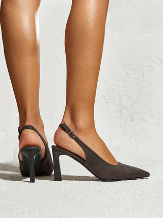 Saint Grey Slingback Court Heels