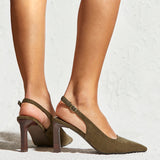 Saint Khaki Slingback Court Heels