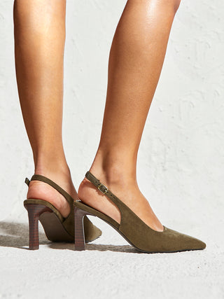 Saint Khaki Slingback Court Heels