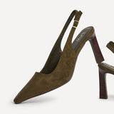 Saint Khaki Slingback Court Heels