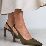 Saint Khaki Slingback Court Heels
