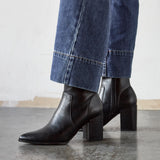 Advance Black Faux Leather Heeled Ankle Boots