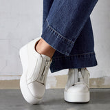 Piper White Faux Leather Trainers