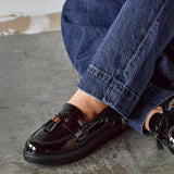 Naomi Wide Fit Black Patent Loafers