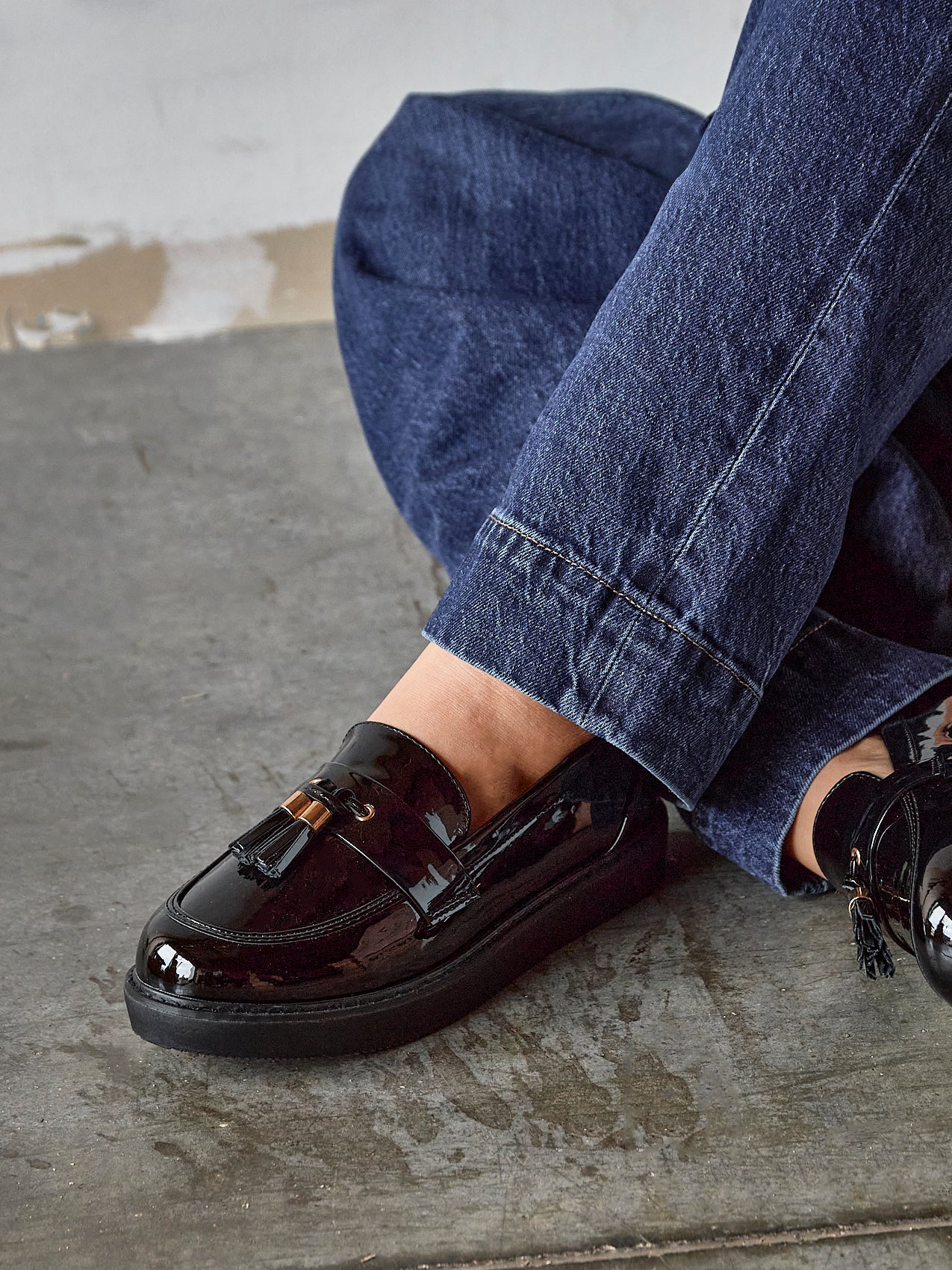 Naomi Wide Fit Patent Loafers