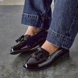 Kassidy Wide Fit Black Patent Loafers