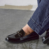 Belle Black Patent Loafers