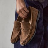 Precise Tan Faux Suede Loafers