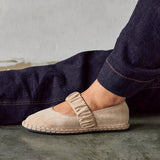 Lorella Beige Faux Suede Mary Jane Pumps