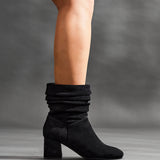 Zayda Wide Fit Black Heeled Ankle Boots