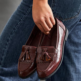 Rosemary Burgundy Faux Leather Loafers