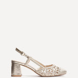 Sandria Gold Handwoven Court Heels