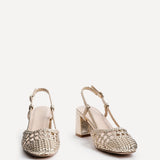 Sandria Gold Handwoven Court Heels