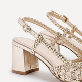 Sandria Gold Handwoven Court Heels