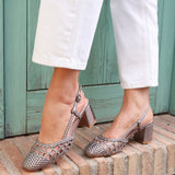 Sandria Pewter Handwoven Court Heels