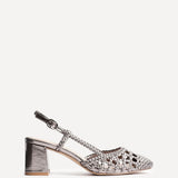 Sandria Pewter Handwoven Court Heels